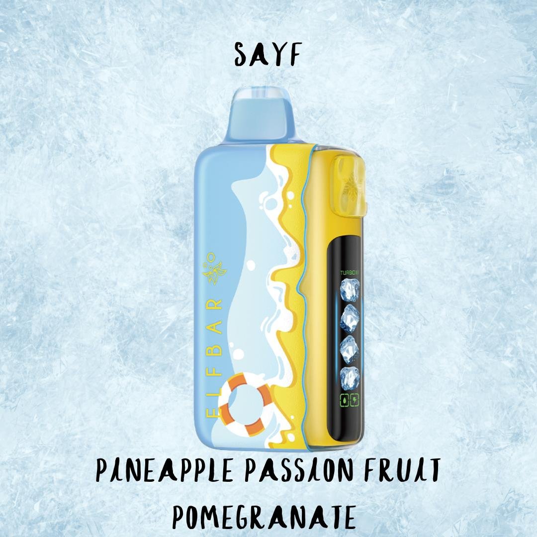 Elfbar Ice King Sayf Pineapple Passionfruit Pomegranate 25000 puffs