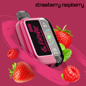 Sweet strawberry-flavoured disposable vape with fresh fruit design.