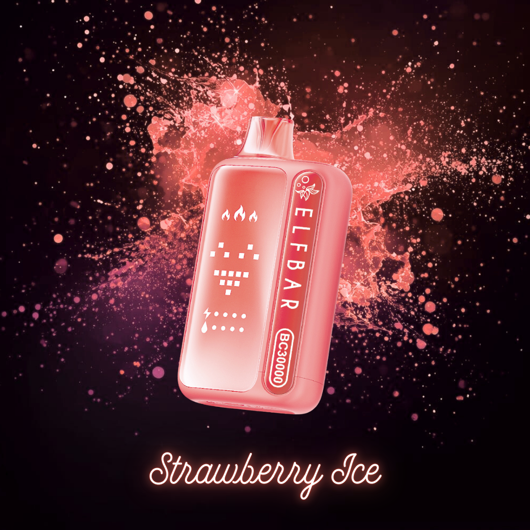 Sweet strawberry-flavoured disposable vape with fresh fruit design.