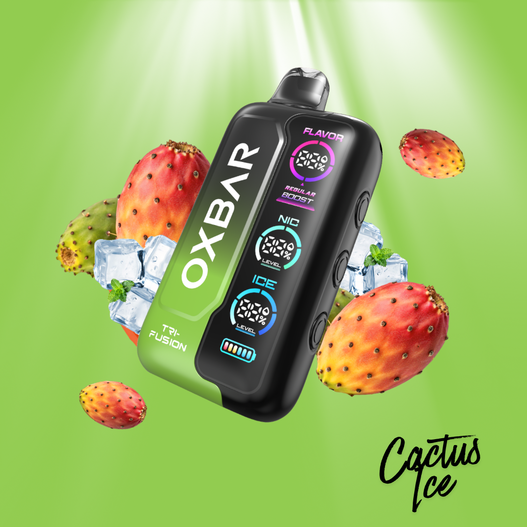 Bold mixed-fruit disposable vape with dynamic red tones.