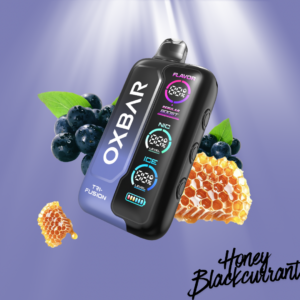 Bold mixed-fruit disposable vape with dynamic red tones.