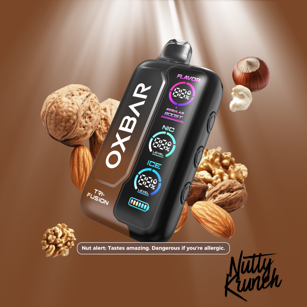 Rich coffee-themed disposable vape on a warm brown background.